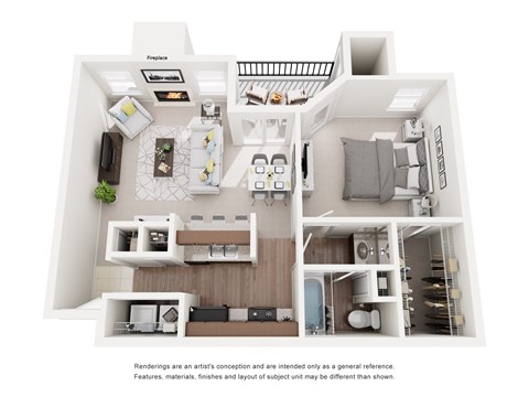 Redwood 1 Bed 1 Bath 684-to738 Sq. Ft. Floor Plans at Woodland Hills, Irving, TX, 75062